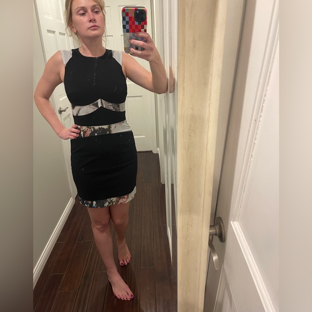 Hunter Dixon by Hunter Bell Black and White Mini Dress